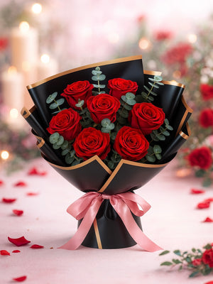 Winy Preserved Flowers Bouquet + Vase