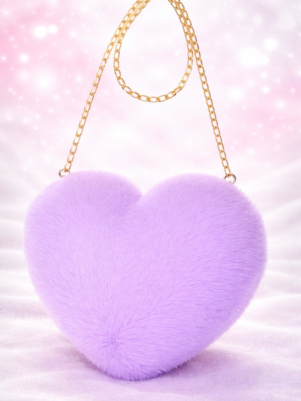 Heart Faux Fur Bag