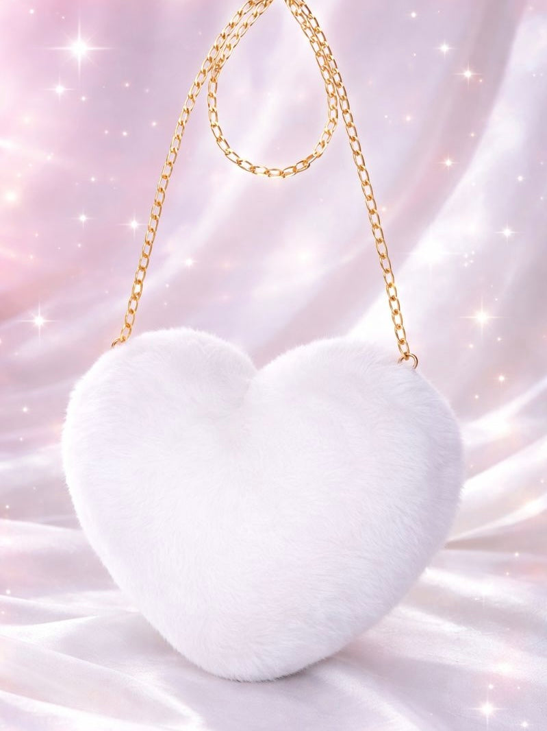 Heart Faux Fur Bag