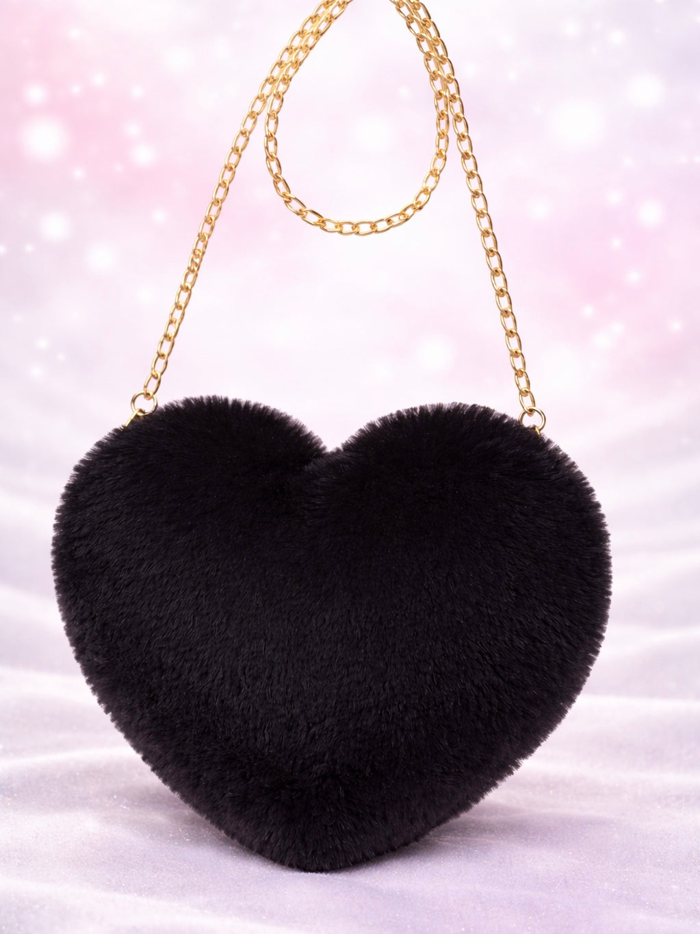 Heart Faux Fur Bag