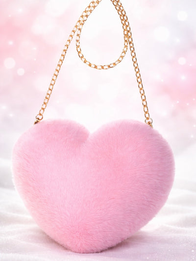 Heart Faux Fur Bag