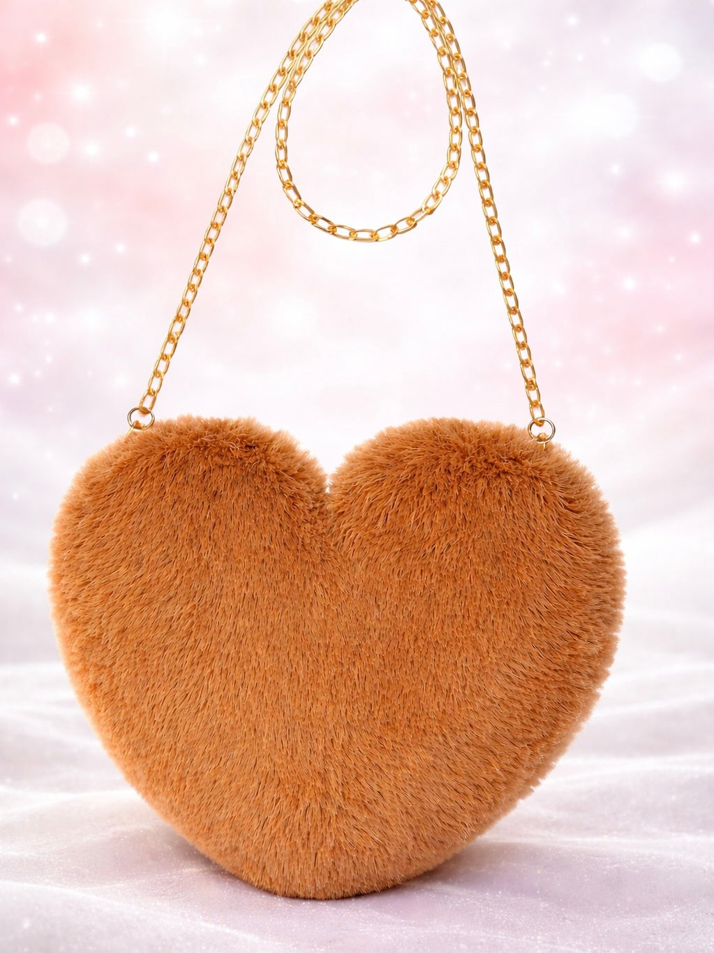Heart Faux Fur Bag